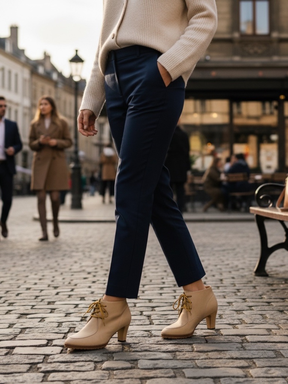 Escada Tan Heeled Ankle Boots
